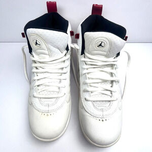 Nike Boys Air Jordan Jumpman Pro 907973-120 White Red Sneakers Size 7Y Pre-owned